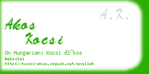 akos kocsi business card